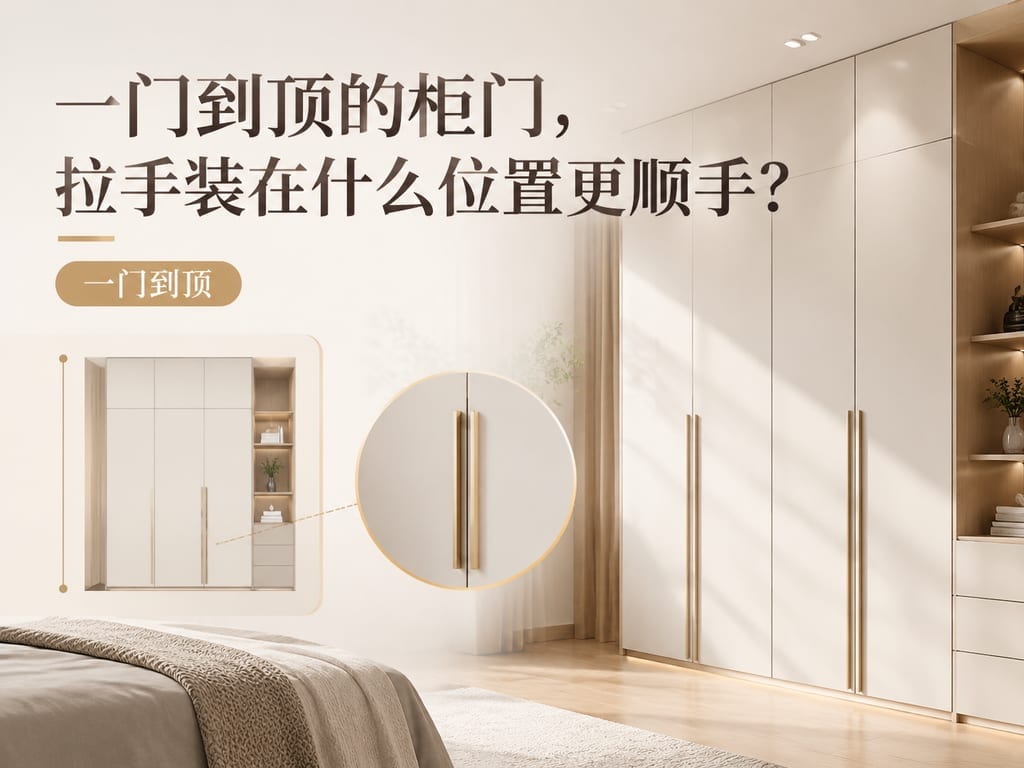 一门到顶的柜门，拉手装在什么位置更顺手？