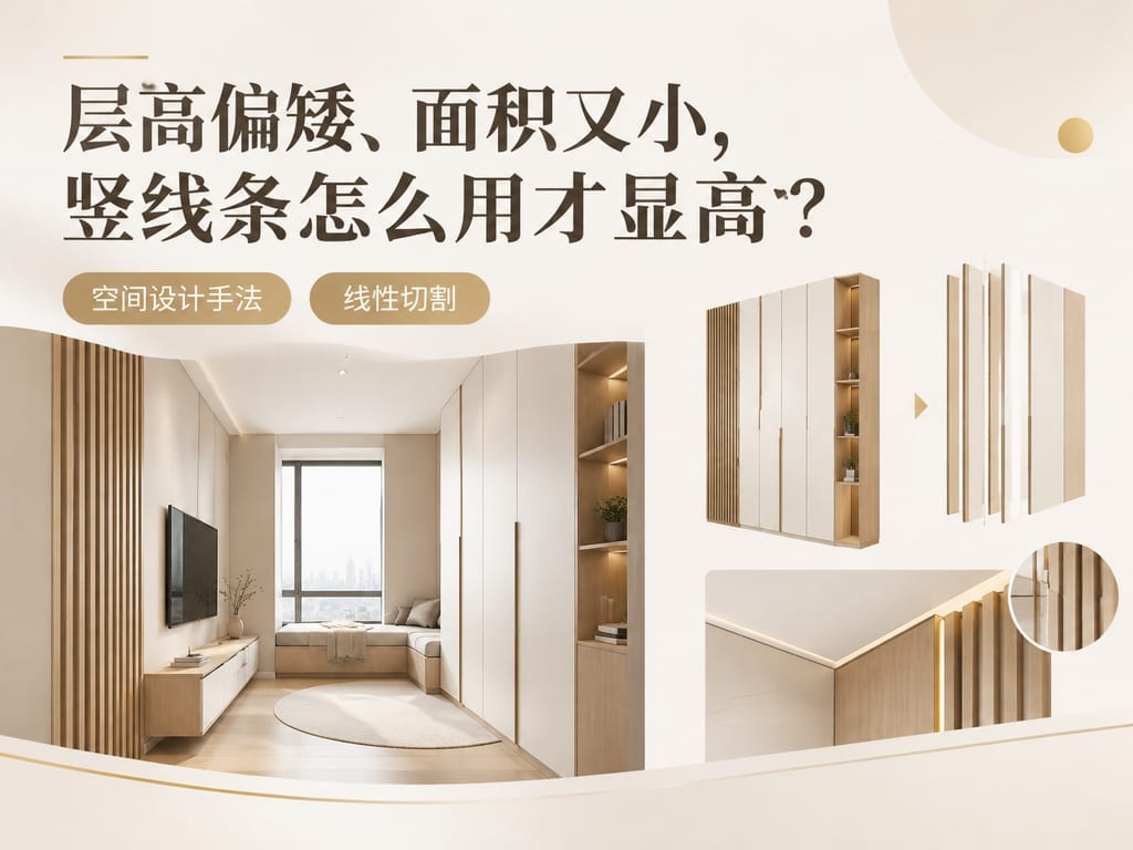 层高偏矮、面积又小，竖线条怎么用才显高？