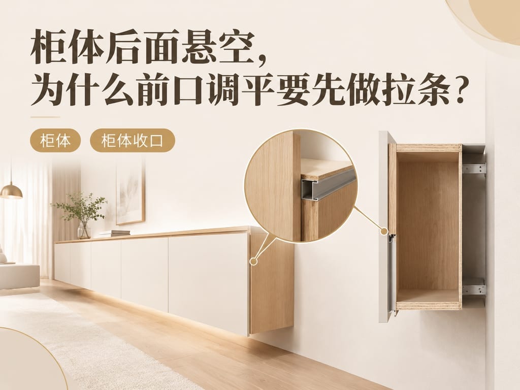 柜体后面悬空，为什么前口调平要先做拉条？