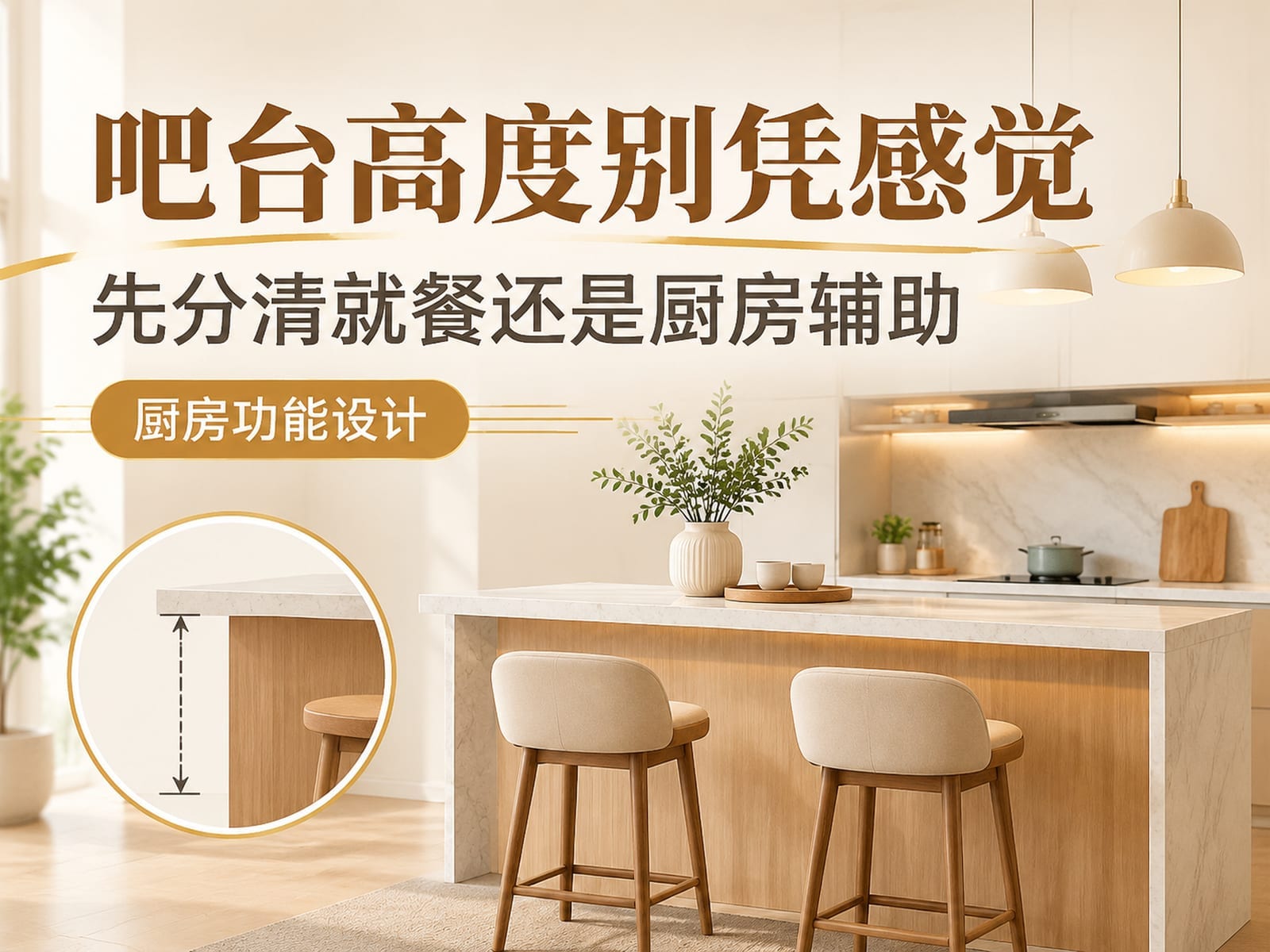 吧台高度别凭感觉：先分清就餐还是厨房辅助
