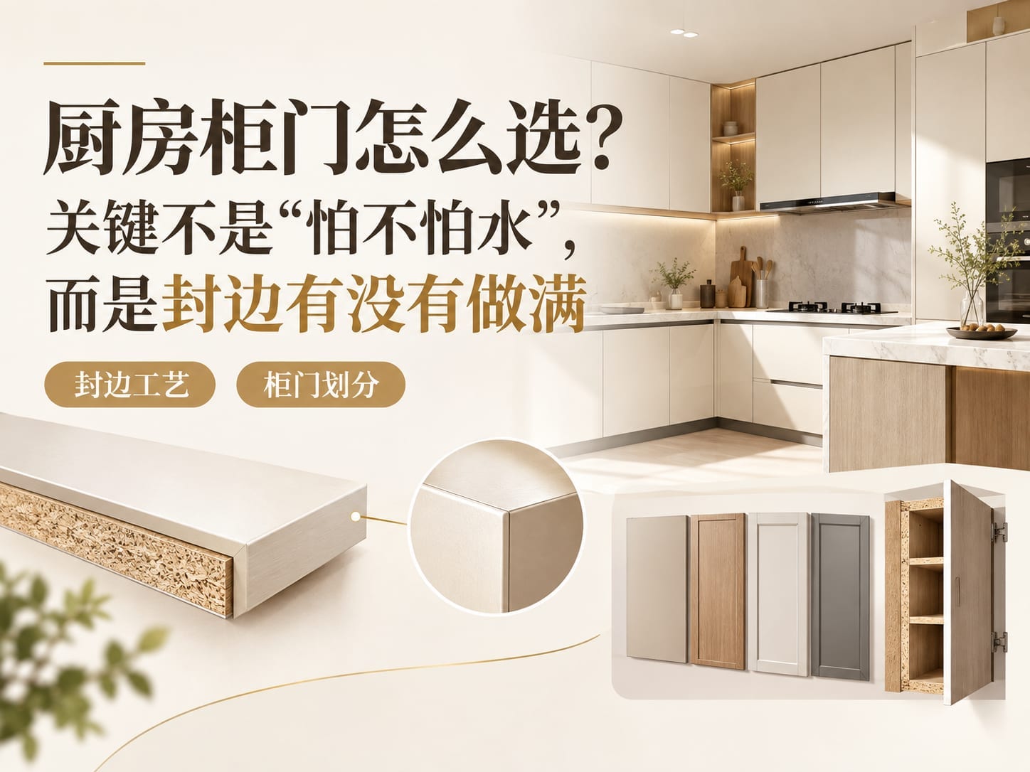 厨房柜门怎么选？关键不是“怕不怕水”，而是封边有没有做满