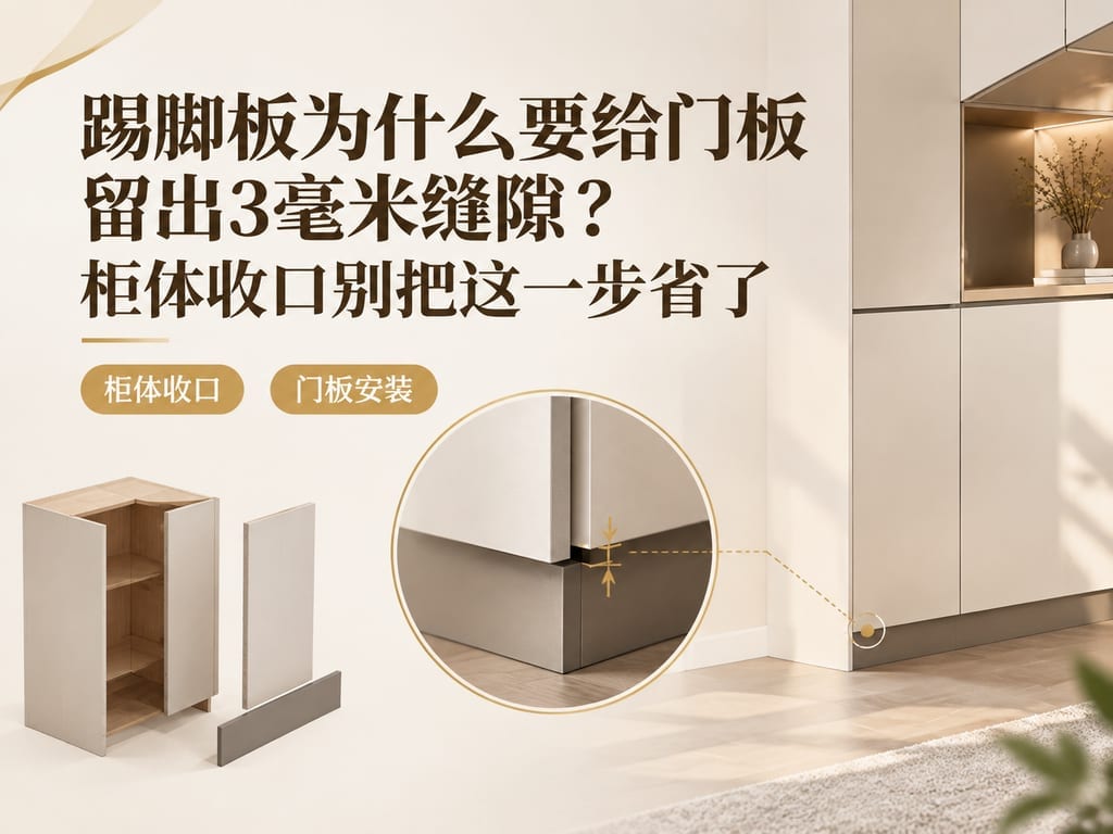 踢脚板为什么要给门板留出3毫米缝隙?柜体收口别把这一步省了