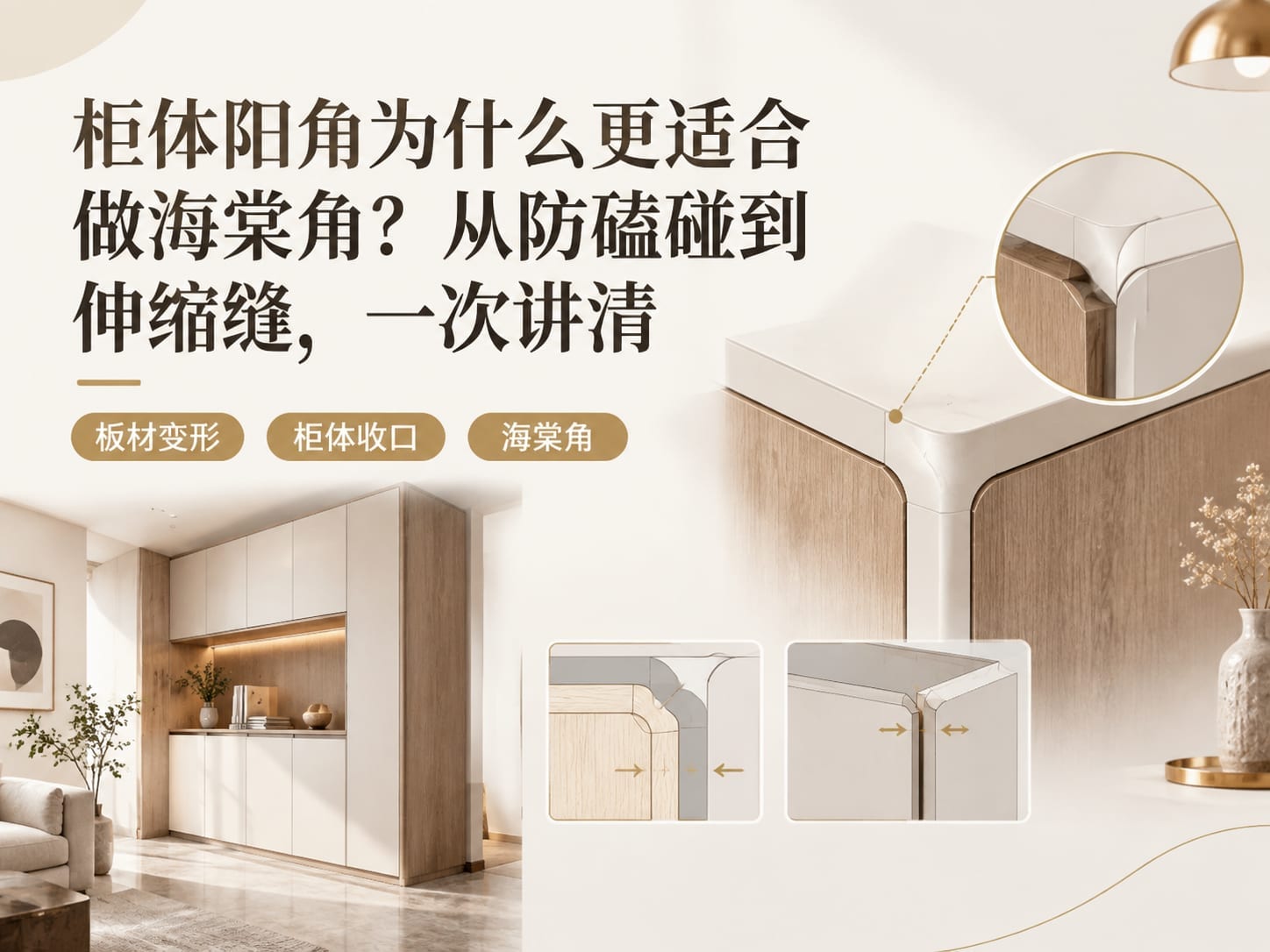 柜体阳角为什么更适合做海棠角？从防磕碰到伸缩缝，一次讲清
