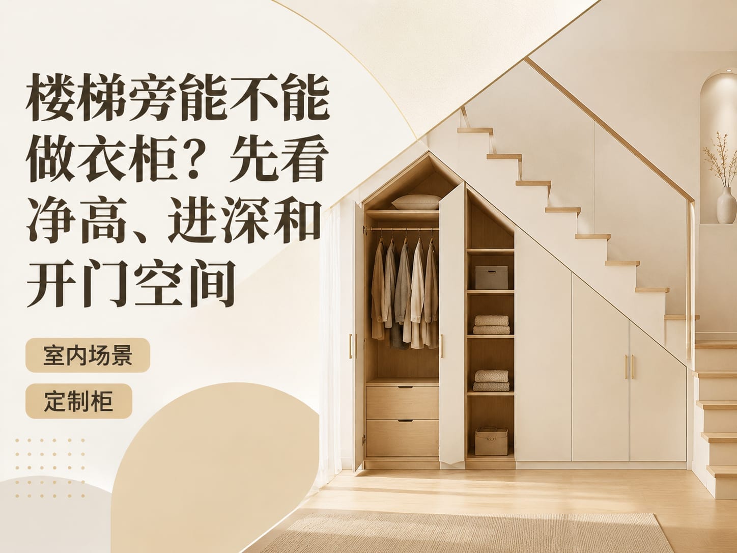 楼梯旁能不能做衣柜?先看净高、进深和开门空间