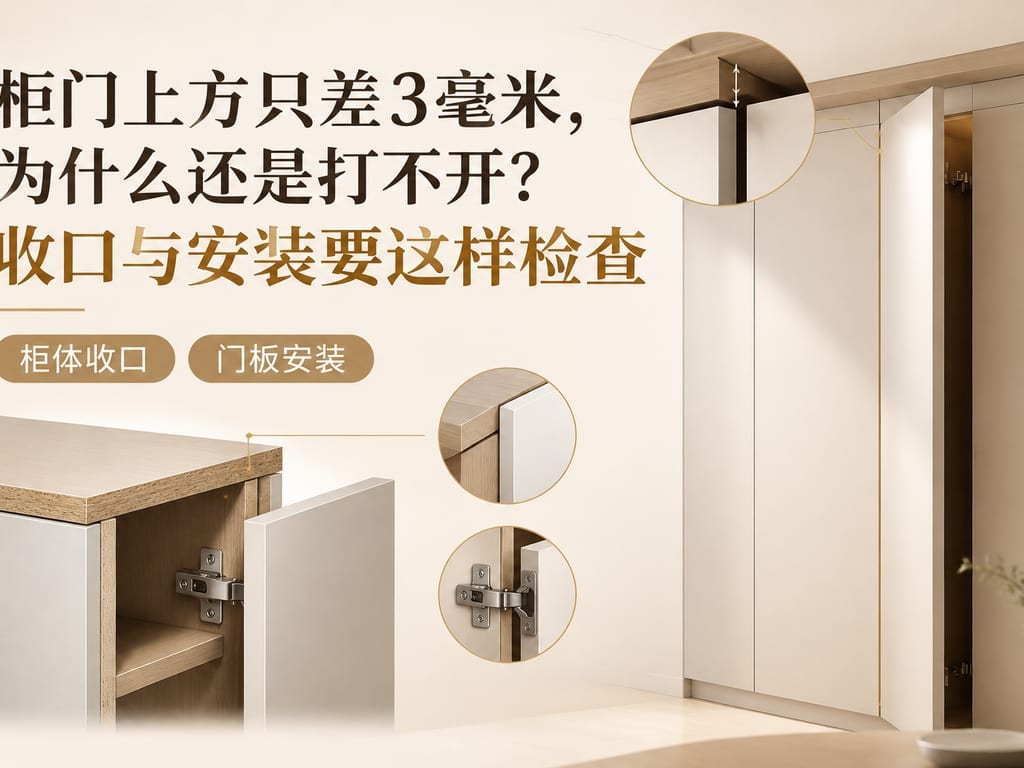 柜门上方只差3毫米，为什么还是打不开？收口与安装要这样检查