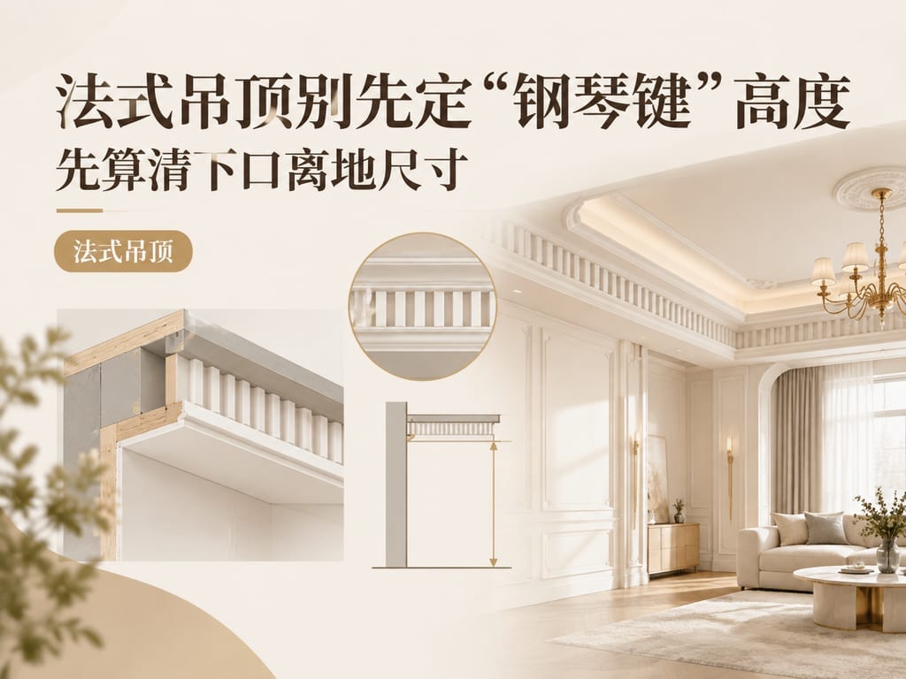 法式吊顶别先定“钢琴键”高度:先算清下口离地尺寸