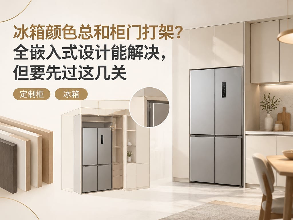 冰箱颜色总和柜门打架？全嵌入式设计能解决，但要先过这几关