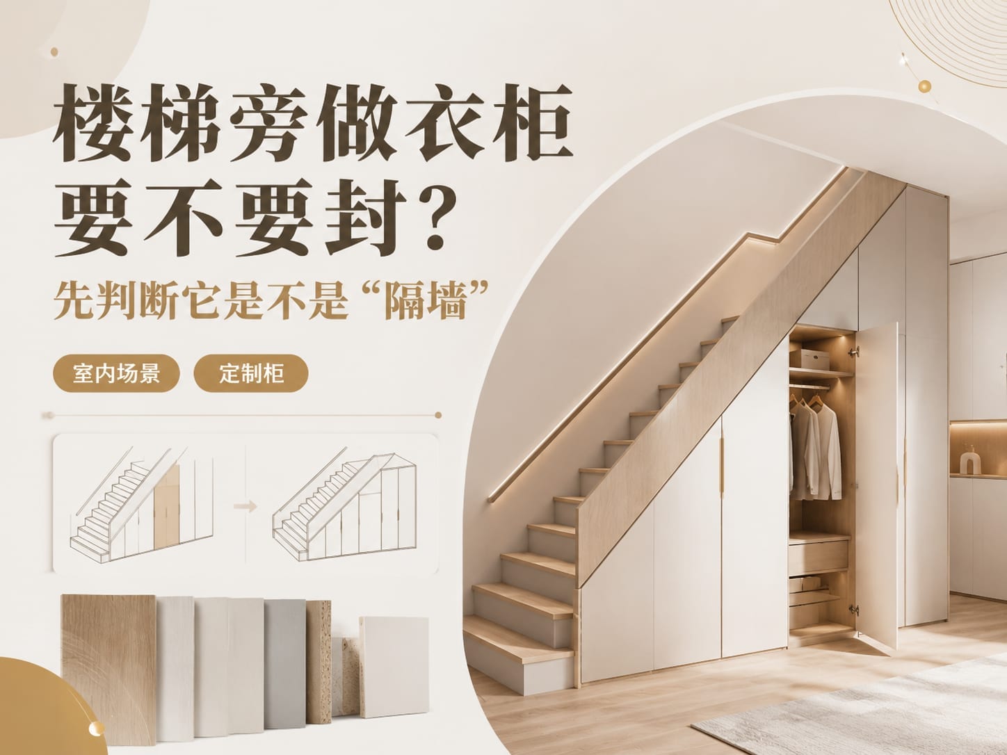 楼梯旁做衣柜要不要封？先判断它是不是“隔墙”