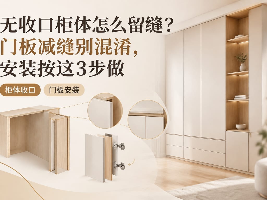 无收口柜体怎么留缝？门板减缝别混淆，安装按这3步做
