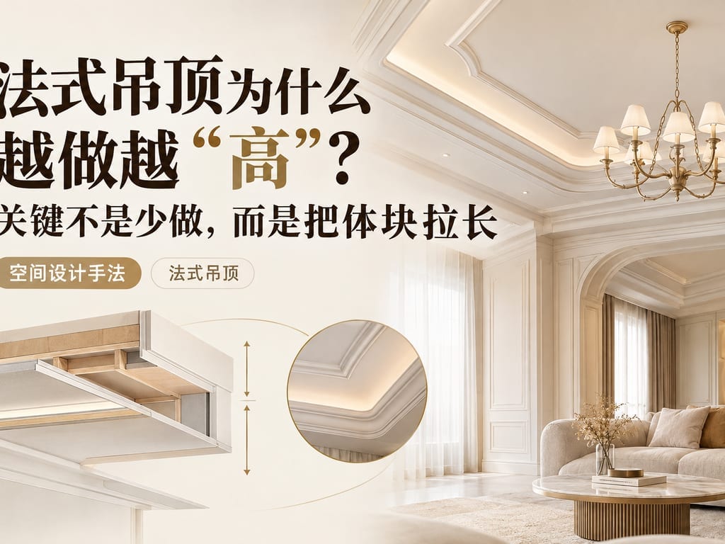 法式吊顶为什么越做越“高”？关键不是少做，而是把体块拉长
