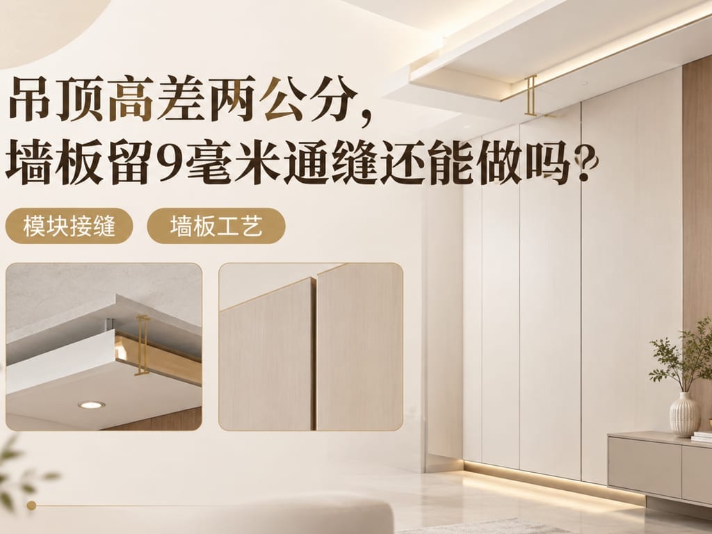 吊顶高差两公分，墙板留9毫米通缝还能做吗？