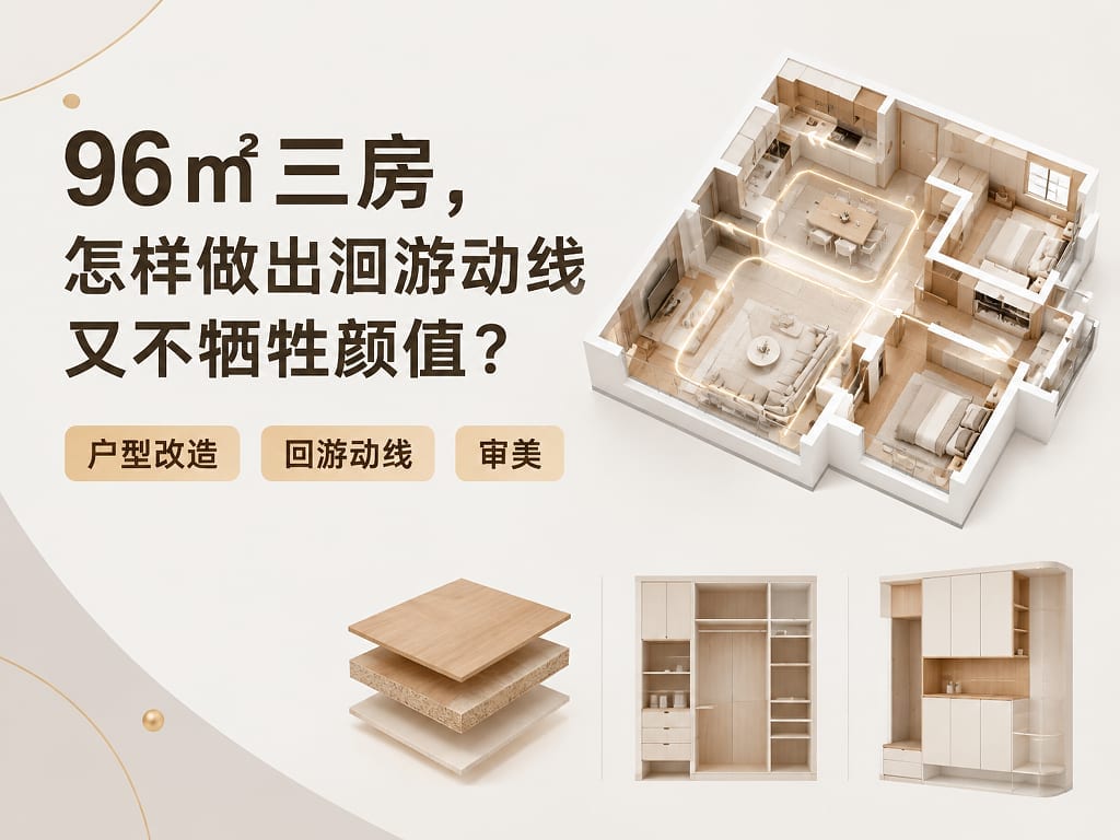 96㎡三房，怎样做出洄游动线又不牺牲颜值？