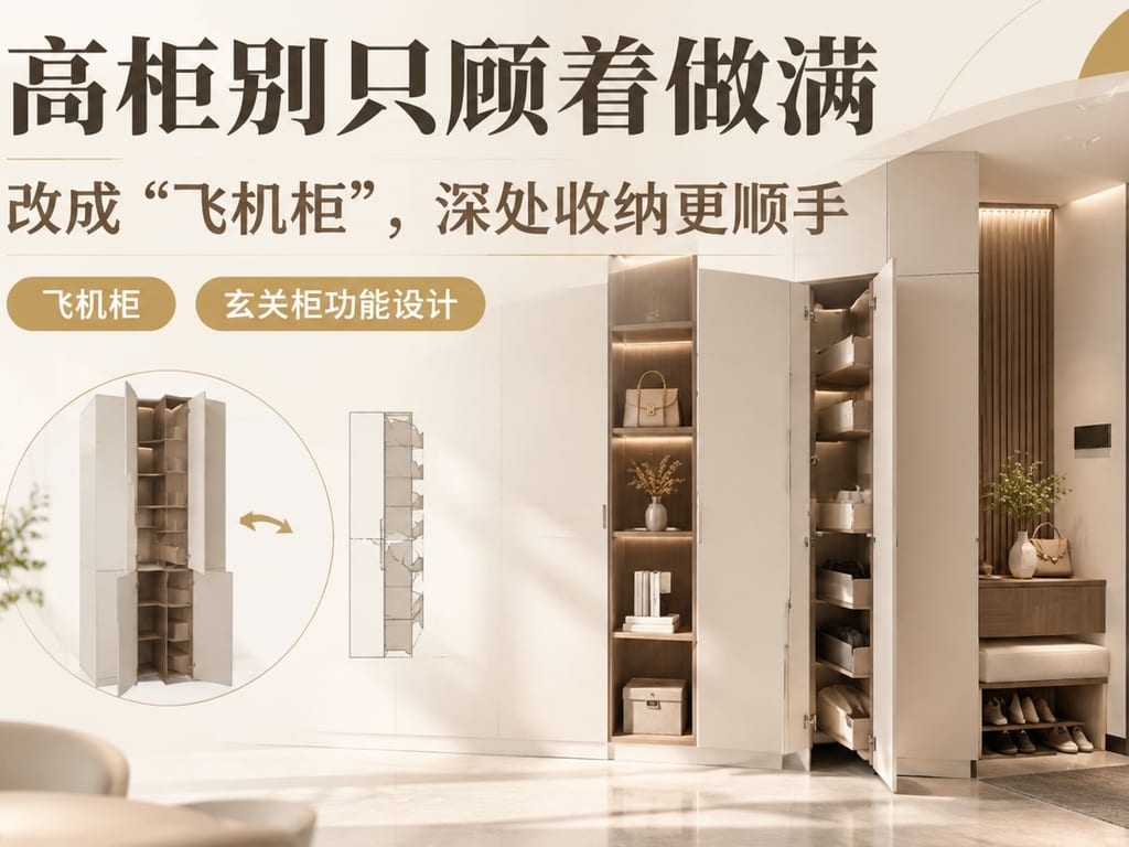 高柜别只顾着做满:改成“飞机柜”,深处收纳更顺手
