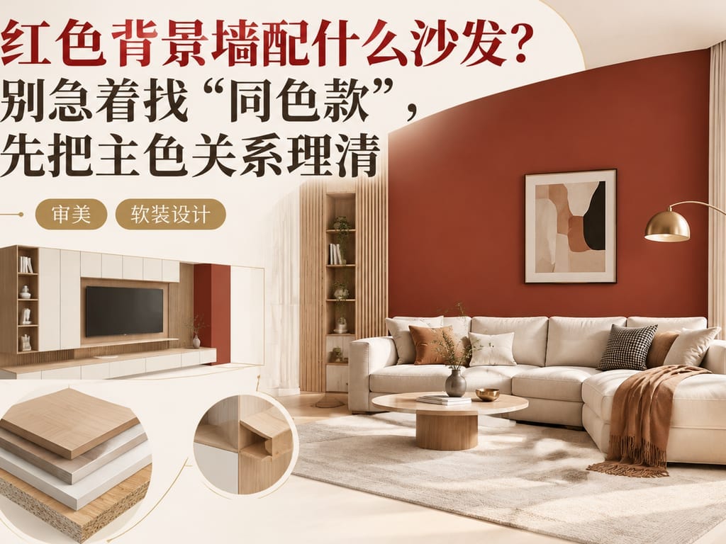 红色背景墙配什么沙发？别急着找“同色款”，先把主色关系理清
