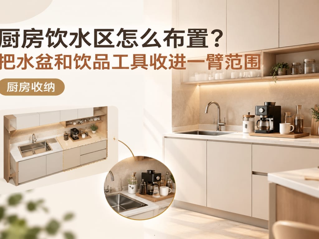 厨房饮水区怎么布置?把水盆和饮品工具收进一臂范围