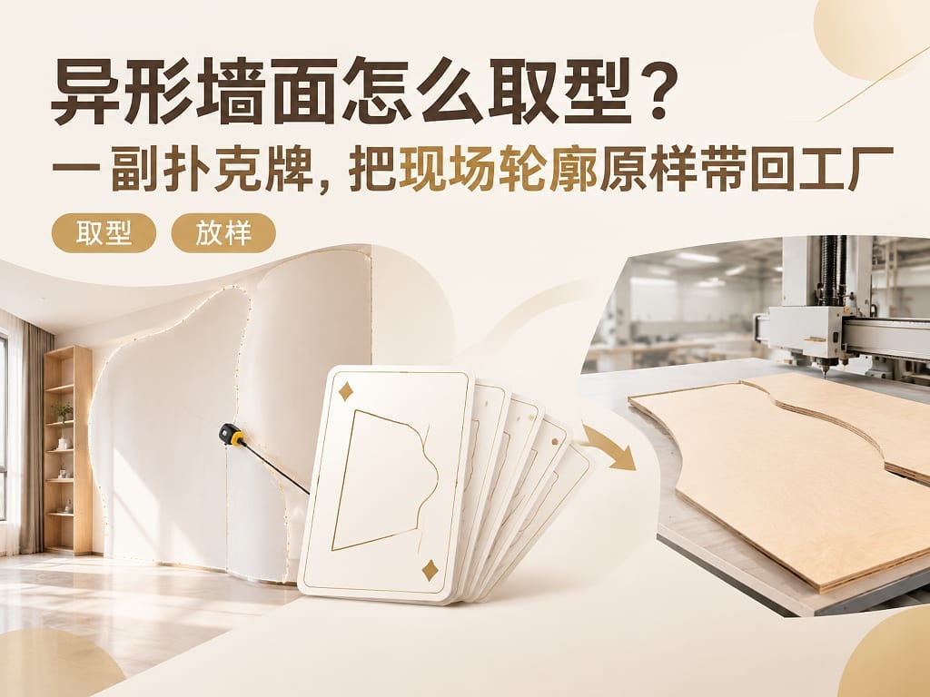 异形墙面怎么取型？一副扑克牌，把现场轮廓原样带回工厂