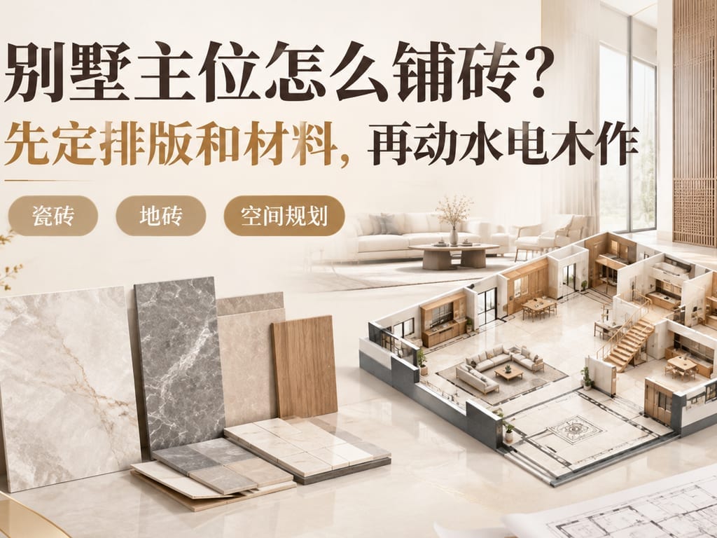 别墅主位怎么铺砖?先定排版和材料,再动水电木作