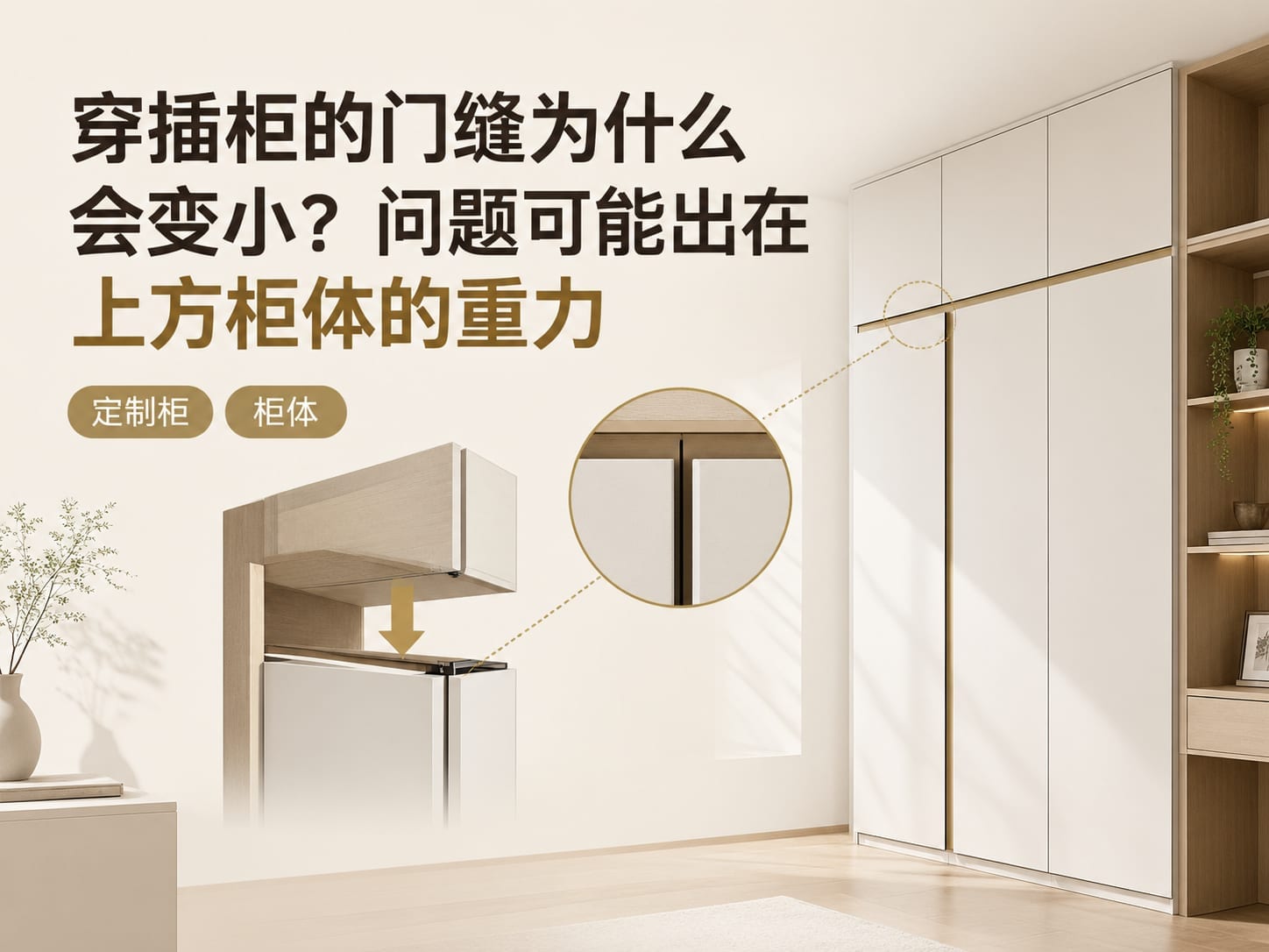 穿插柜的门缝为什么会变小?问题可能出在上方柜体的重力