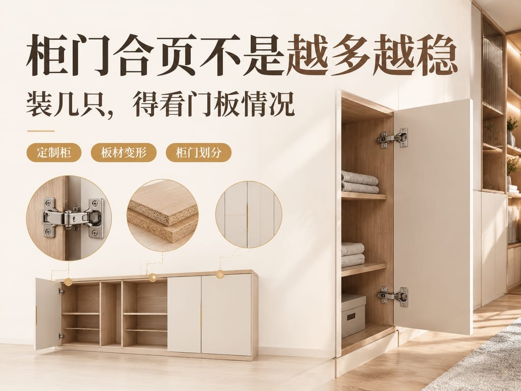 柜门合页不是越多越稳：装几只，得看门板情况