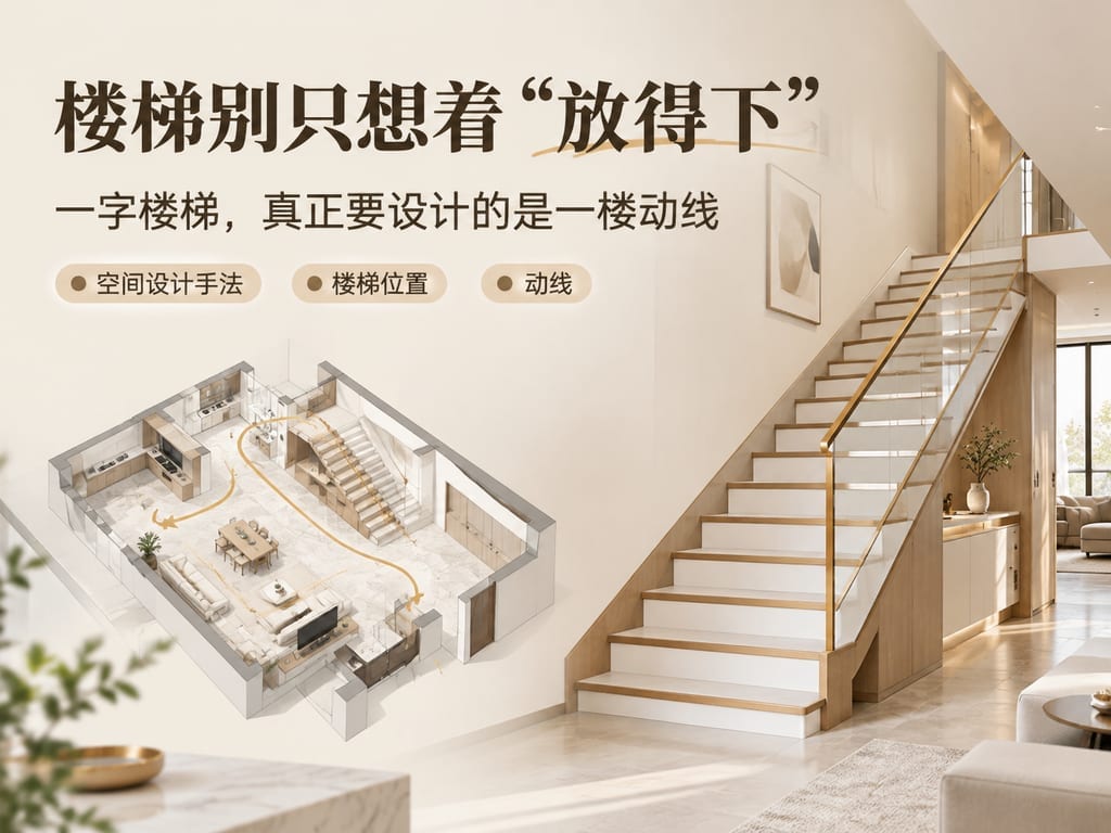楼梯别只想着“放得下”:一字楼梯,真正要设计的是一楼动线