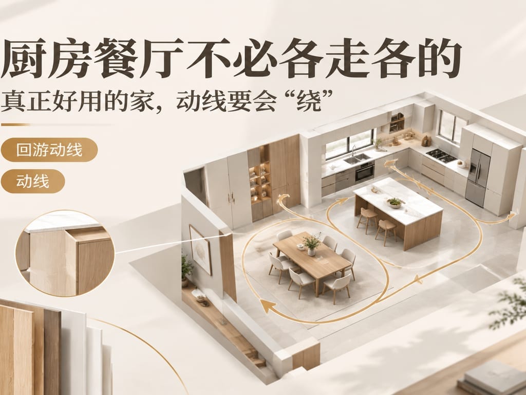 厨房餐厅不必各走各的:真正好用的家,动线要会“绕”