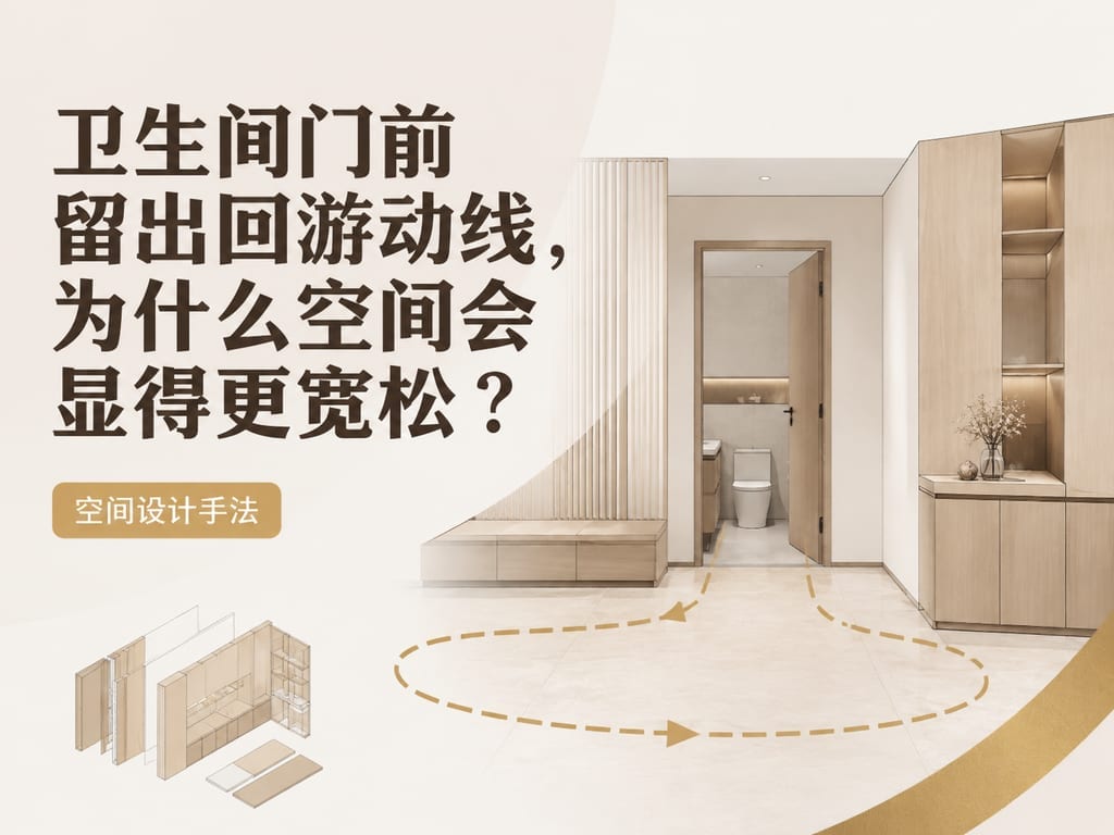卫生间门前留出回游动线，为什么空间会显得更宽松？
