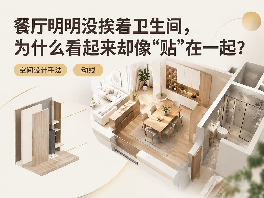 餐厅明明没挨着卫生间,为什么看起来却像“贴”在一起?