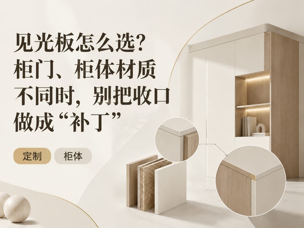 见光板怎么选？柜门、柜体材质不同时，别把收口做成“补丁”