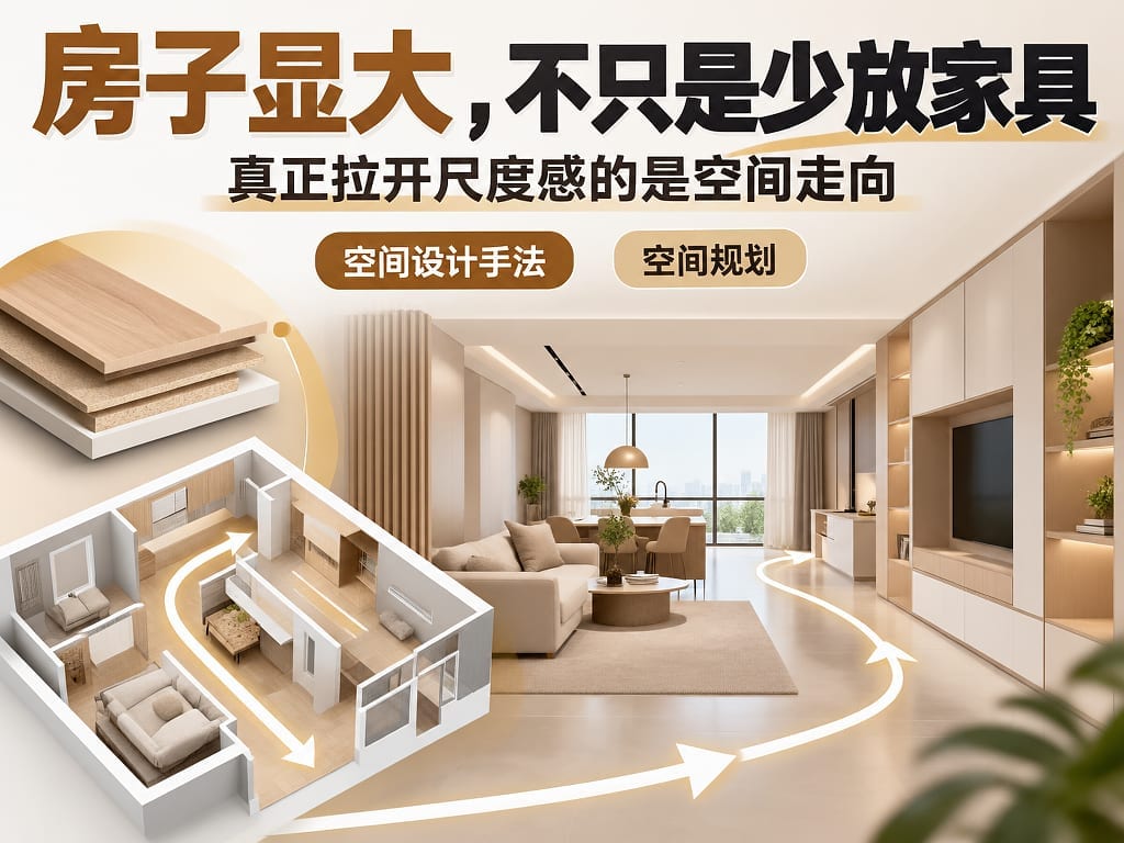 房子显大,不只是少放家具:真正拉开尺度感的是空间走向