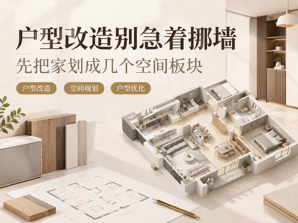 户型改造别急着挪墙：先把家划成几个空间板块