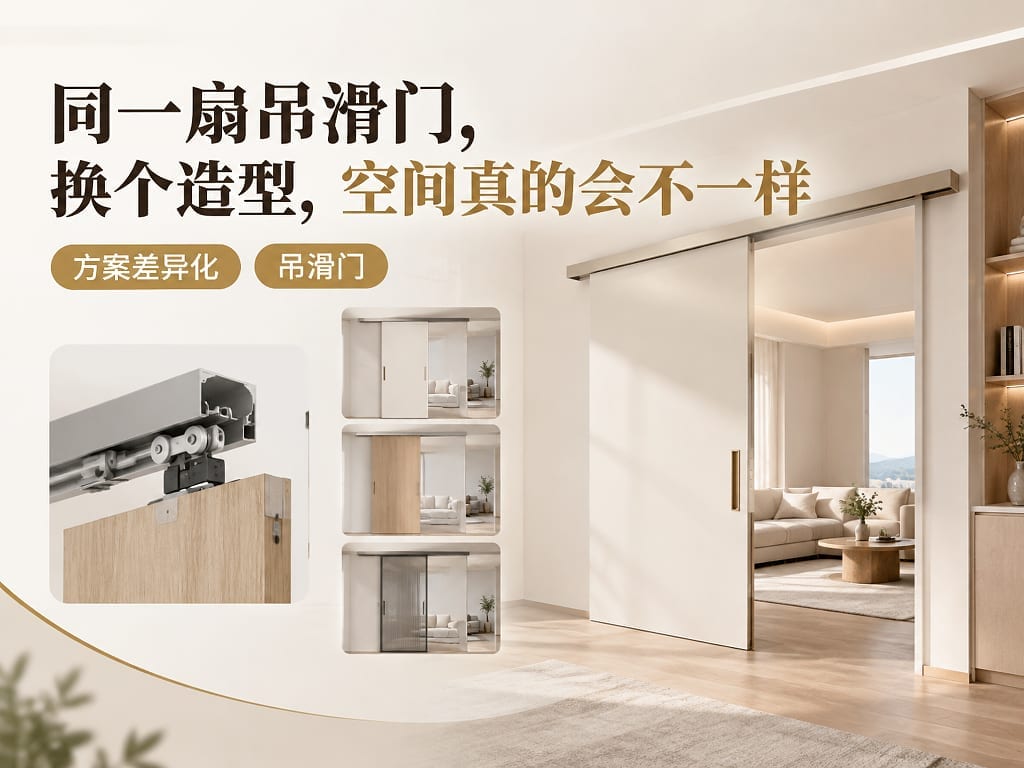 同一扇吊滑门，换个造型，空间真的会不一样