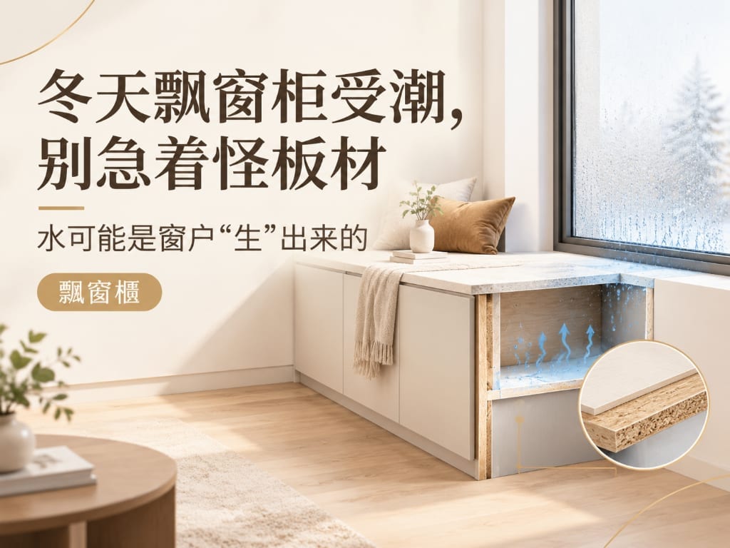 冬天飘窗柜受潮，别急着怪板材：水可能是窗户“生”出来的