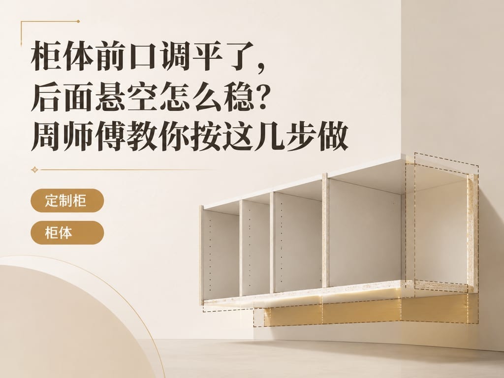 柜体前口调平了，后面悬空怎么稳？周师傅教你按这几步做