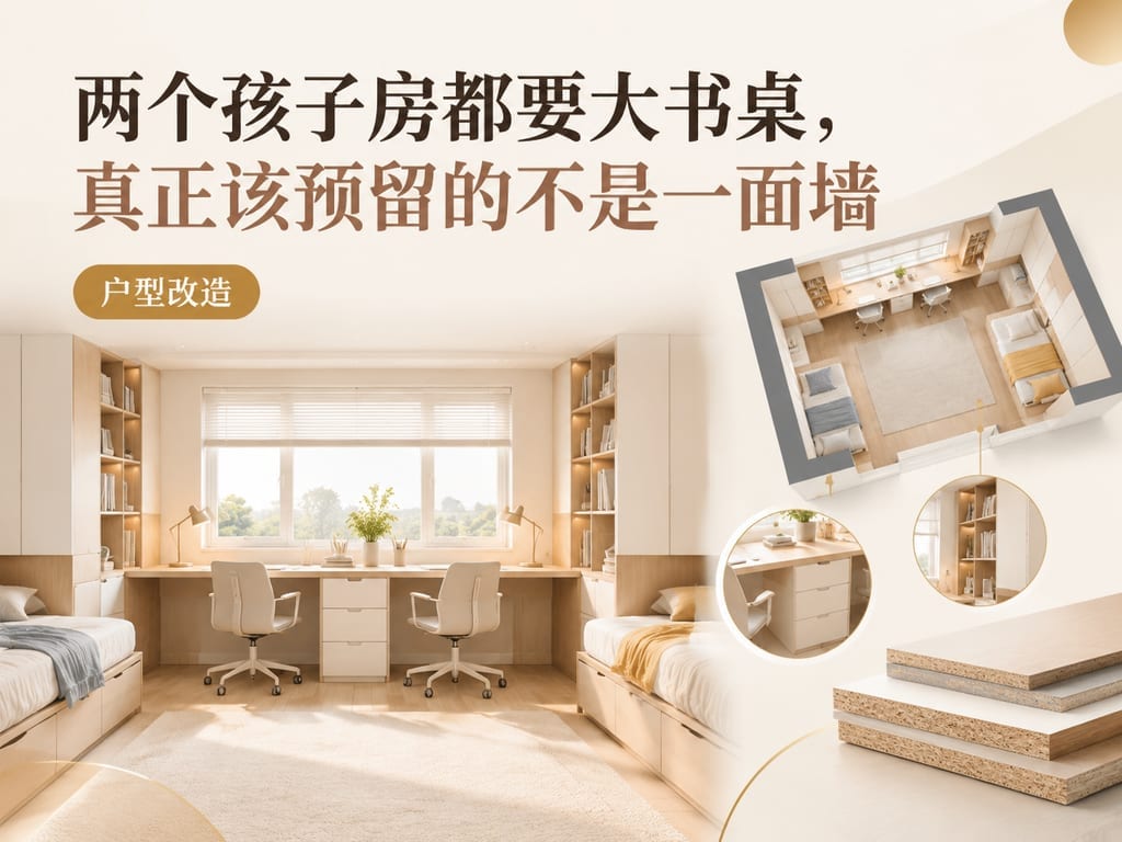 两个孩子房都要大书桌，真正该预留的不是一面墙