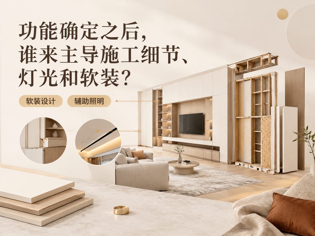 功能确定之后,谁来主导施工细节、灯光和软装?