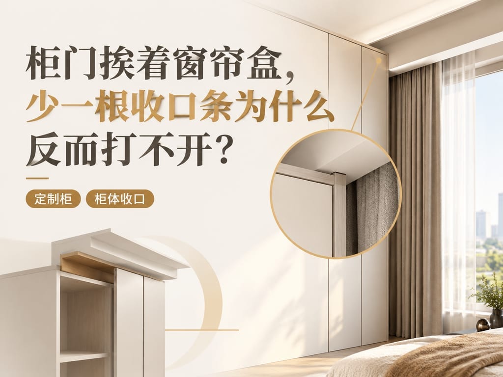 柜门挨着窗帘盒，少一根收口条为什么反而打不开？