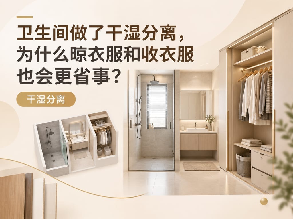 卫生间做了干湿分离，为什么晾衣服和收衣服也会更省事？