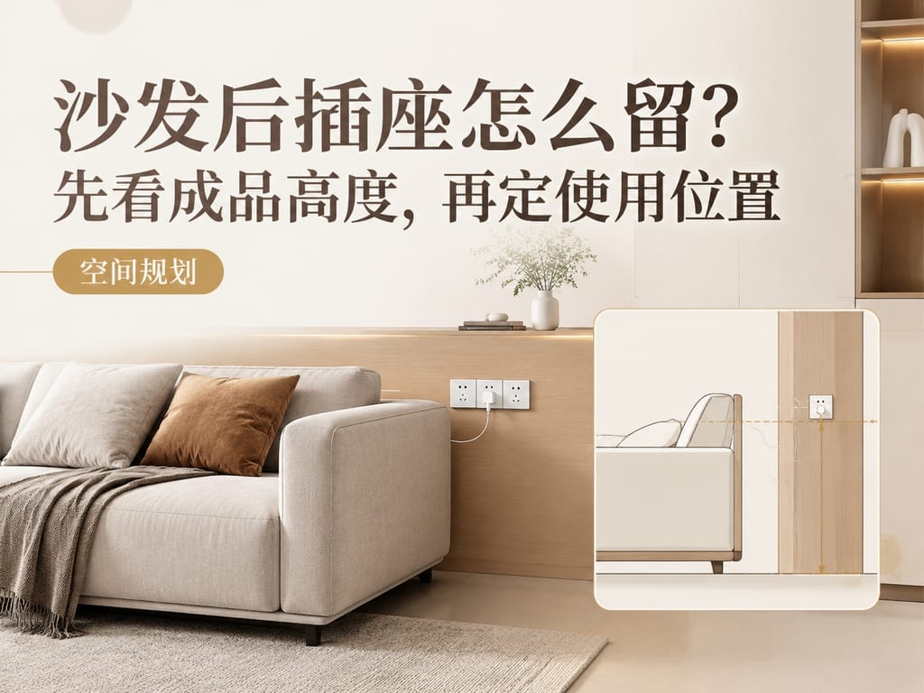 沙发后插座怎么留？先看成品高度，再定使用位置