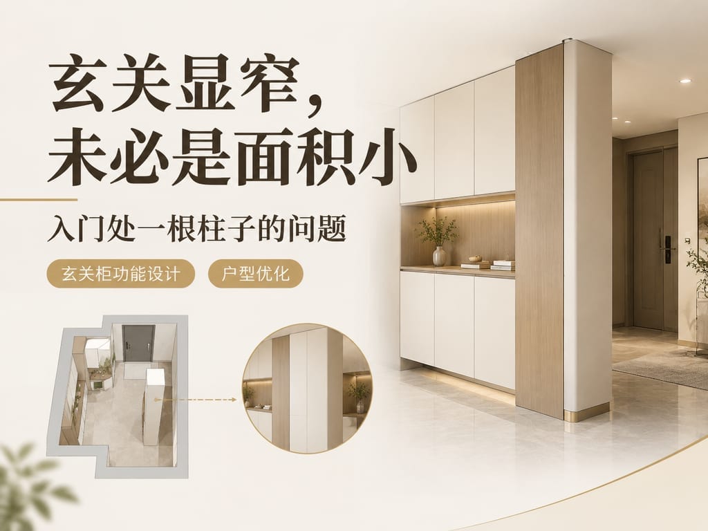 玄关显窄,未必是面积小:入门处一根柱子的问题