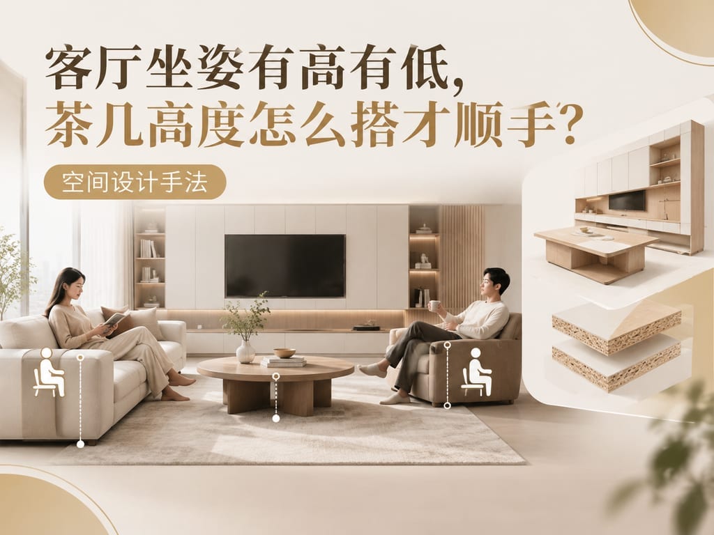 客厅坐姿有高有低,茶几高度怎么搭才顺手?
