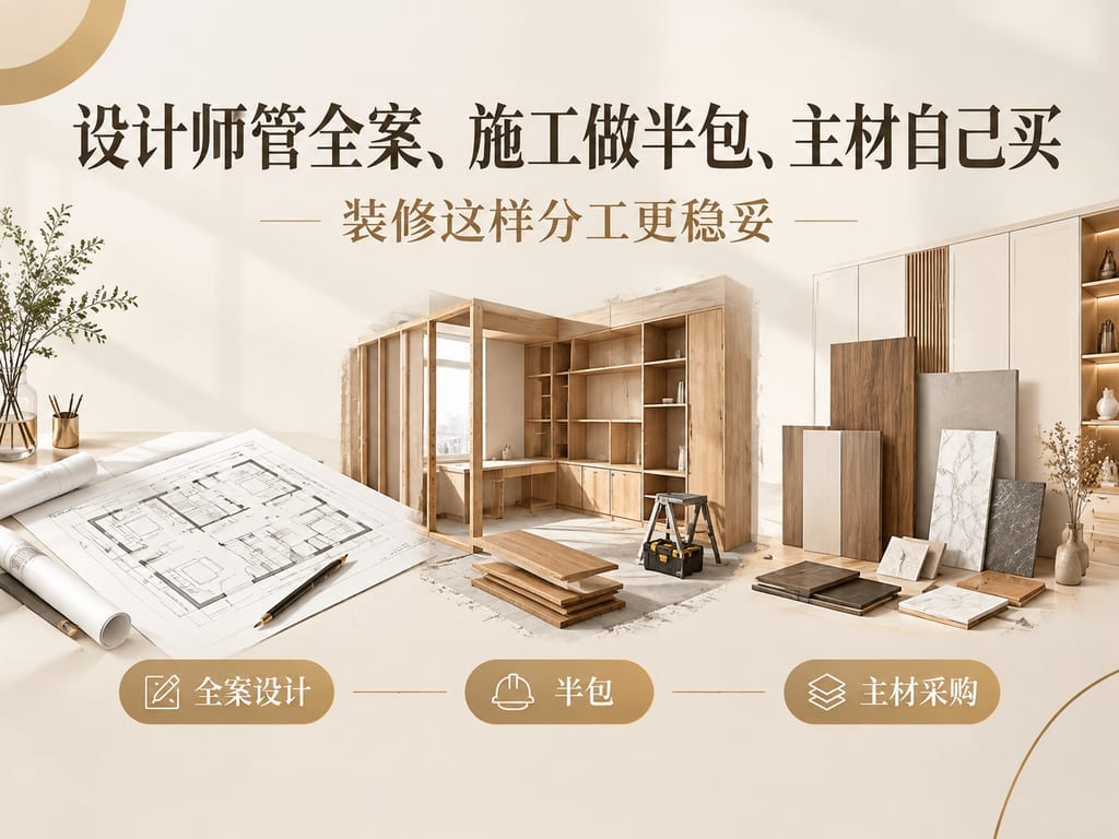 设计师管全案、施工做半包、主材自己买：装修这样分工更稳妥
