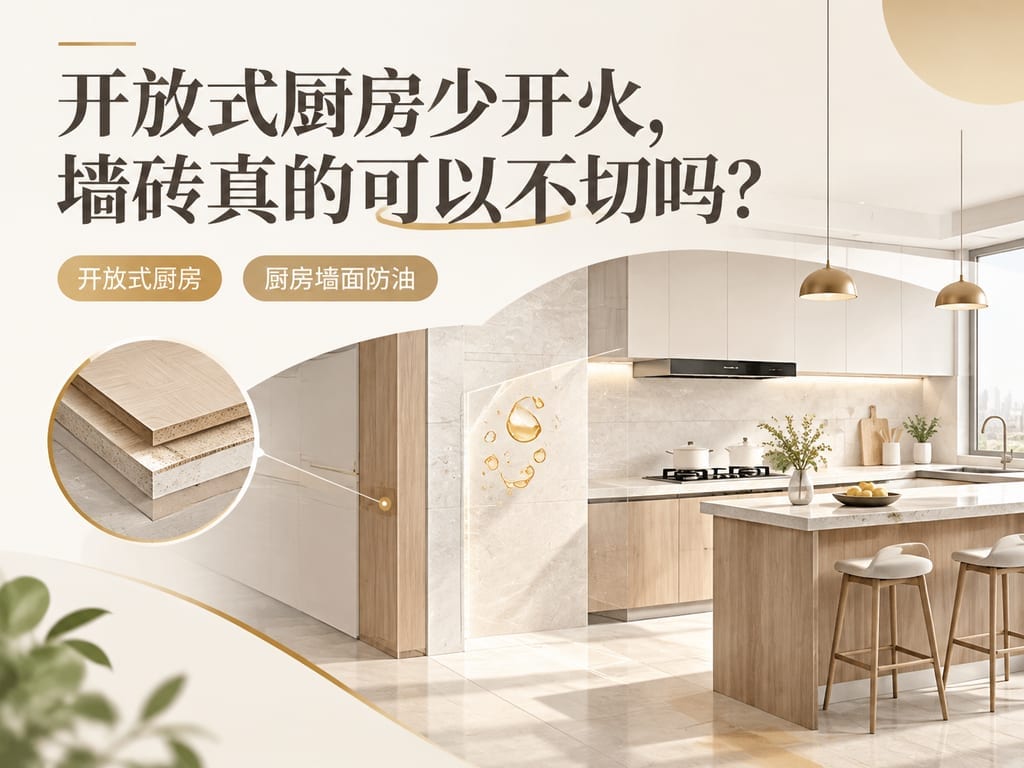 开放式厨房少开火,墙砖真的可以不切吗?