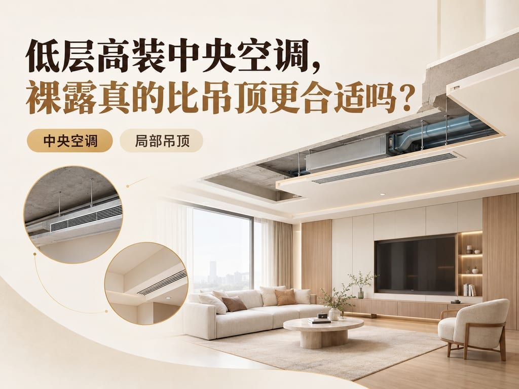 低层高装中央空调,裸露真的比吊顶更合适吗?