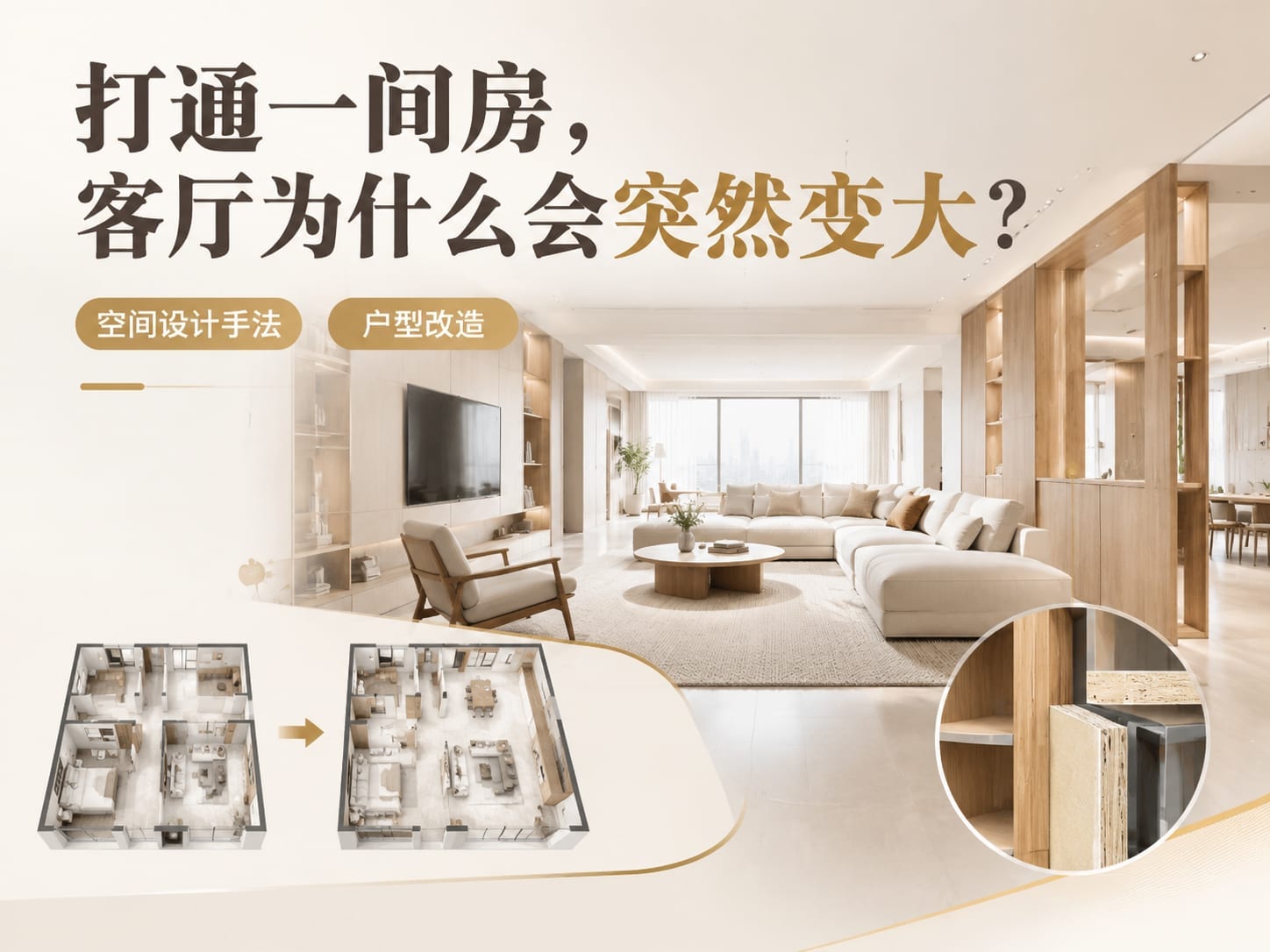 打通一间房,客厅为什么会突然变大?