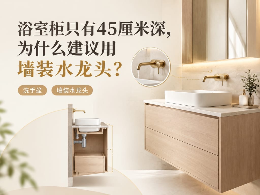 浴室柜只有45厘米深,为什么建议用墙装水龙头?