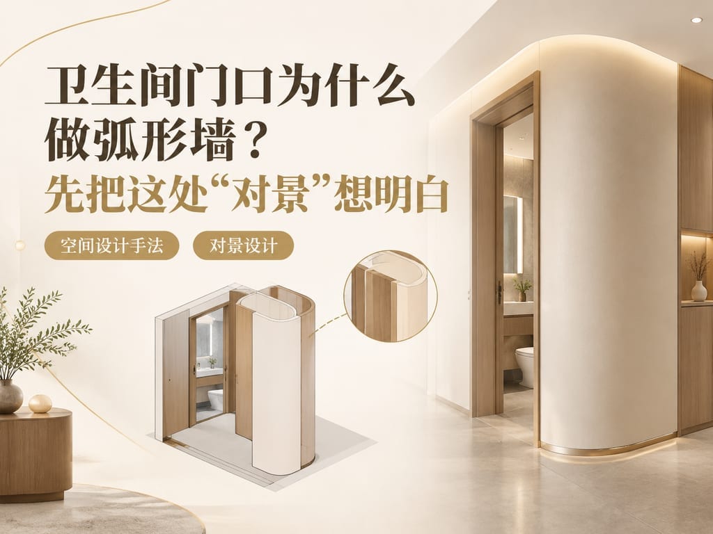 卫生间门口为什么做弧形墙?先把这处“对景”想明白