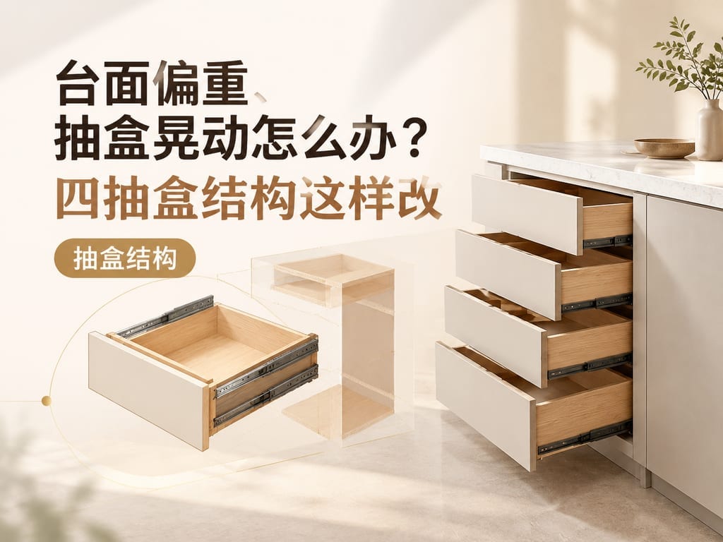 台面偏重、抽盒晃动怎么办？四抽盒结构这样改
