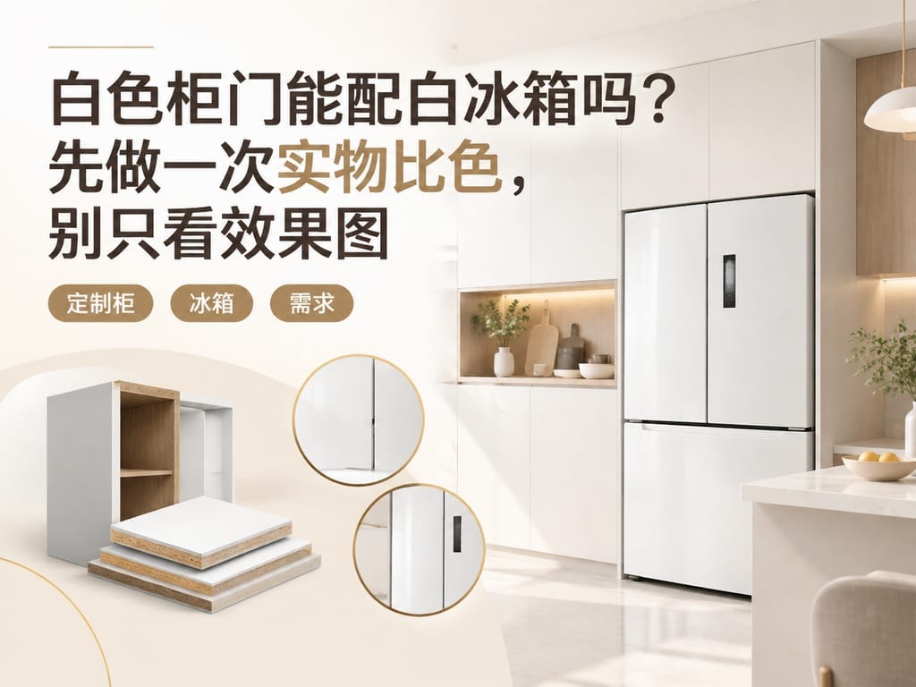 白色柜门能配白冰箱吗？先做一次实物比色，别只看效果图