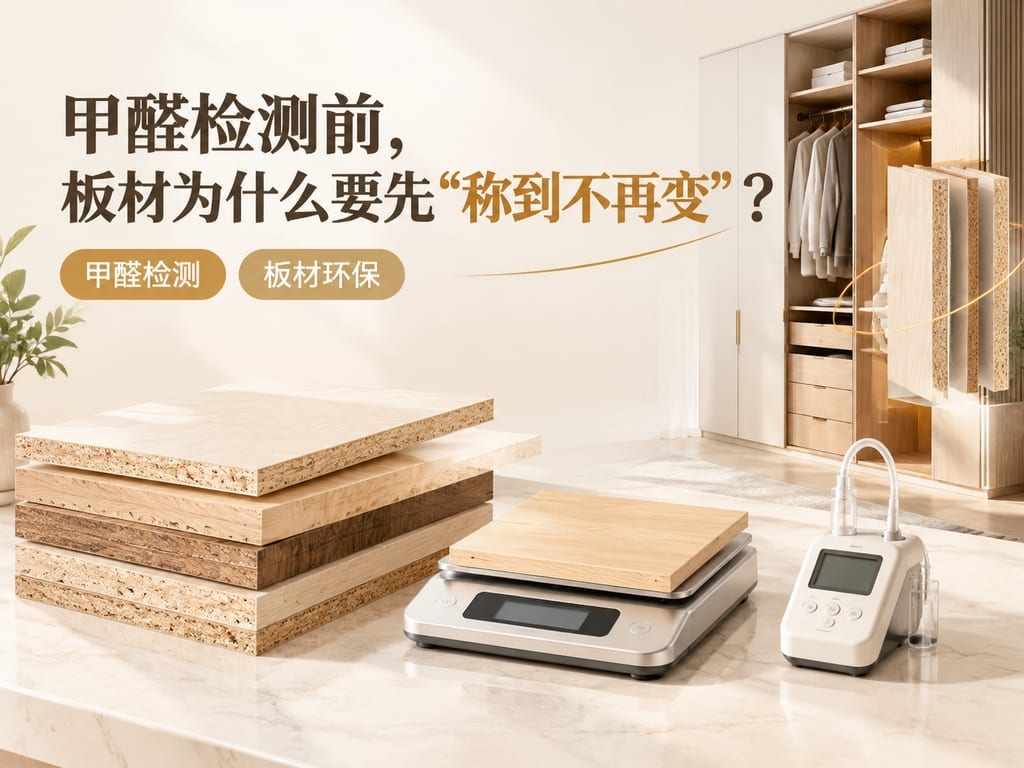 甲醛检测前,板材为什么要先“称到不再变”?