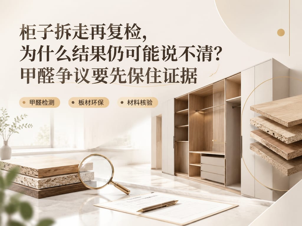 柜子拆走再复检,为什么结果仍可能说不清?甲醛争议要先保住证据
